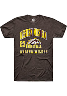 Ariana Wilkes Western Michigan Broncos Brown NIL Arch Logo Short Sleeve Player T Shirt
