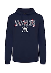 Levelwear New York Yankees Mens Navy Blue Podium Festive Long Sleeve Hoodie