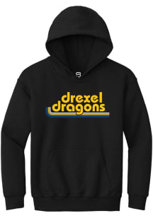 Youth Drexel Dragons Black Summit Sportswear Stripes Long Sleeve Hooded Sweatshirt