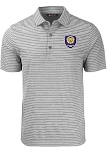 Cutter and Buck Orlando City SC Mens Graphite Forge Stripe Short Sleeve Polo