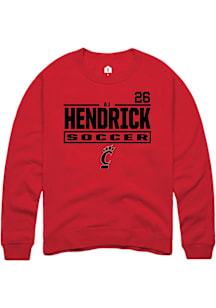 AJ Hendrick Cincinnati Bearcats Mens Red NIL Stacked Box Player Crew