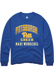 Madi Wunschel Rally Mens Blue Pitt Panthers NIL Arch Logo Player Crew