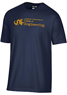 Drexel Dragons Navy Blue COLLEGE OF ENGINEERING Embroidered Short Sleeve T Shirt