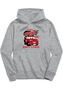 Vive La Fete Ball State Cardinals Toddler Grey Full Speed Long Sleeve Hooded Sweatshirt