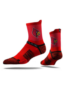 Louisville Cardinals Team Logo Mens Quarter Socks