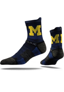Performance Michigan Wolverines Mens Quarter Socks - Blue