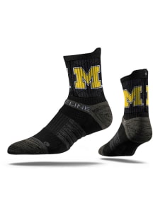 Performance Michigan Wolverines Mens Quarter Socks - Black