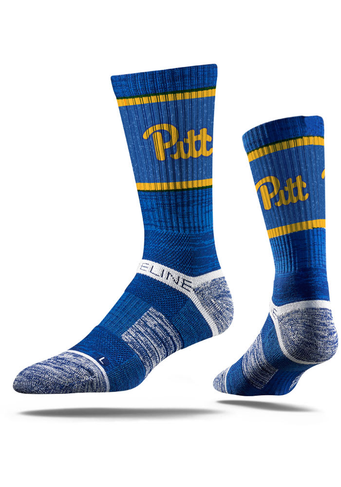 F15 Pittsburgh Panthers Adult Crew 2-Pair Set Socks Free S/H Lrg High Quality 