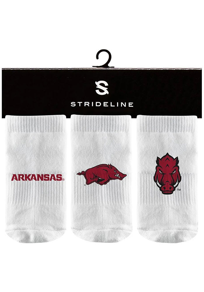 Strideline Arkansas Razorbacks 3PK Baby Quarter Socks