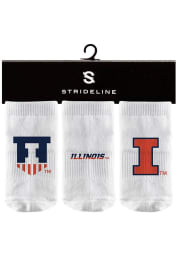 Strideline Illinois Fighting Illini 3PK Baby Quarter Socks