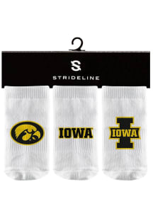 Iowa Hawkeyes Strideline 3PK Baby Quarter Socks - White