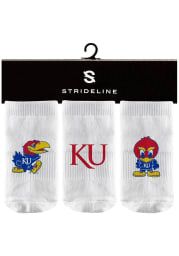 Strideline Kansas Jayhawks 3PK Baby Quarter Socks