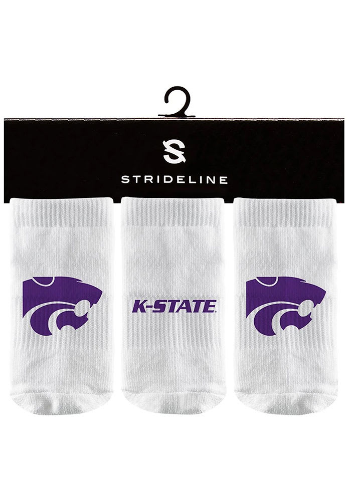 Strideline K-State Wildcats 3PK Baby Quarter Socks