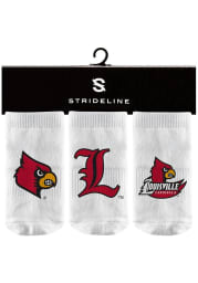Strideline Louisville Cardinals 3PK Baby Quarter Socks
