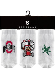 Strideline Ohio State Buckeyes 3PK Baby Quarter Socks