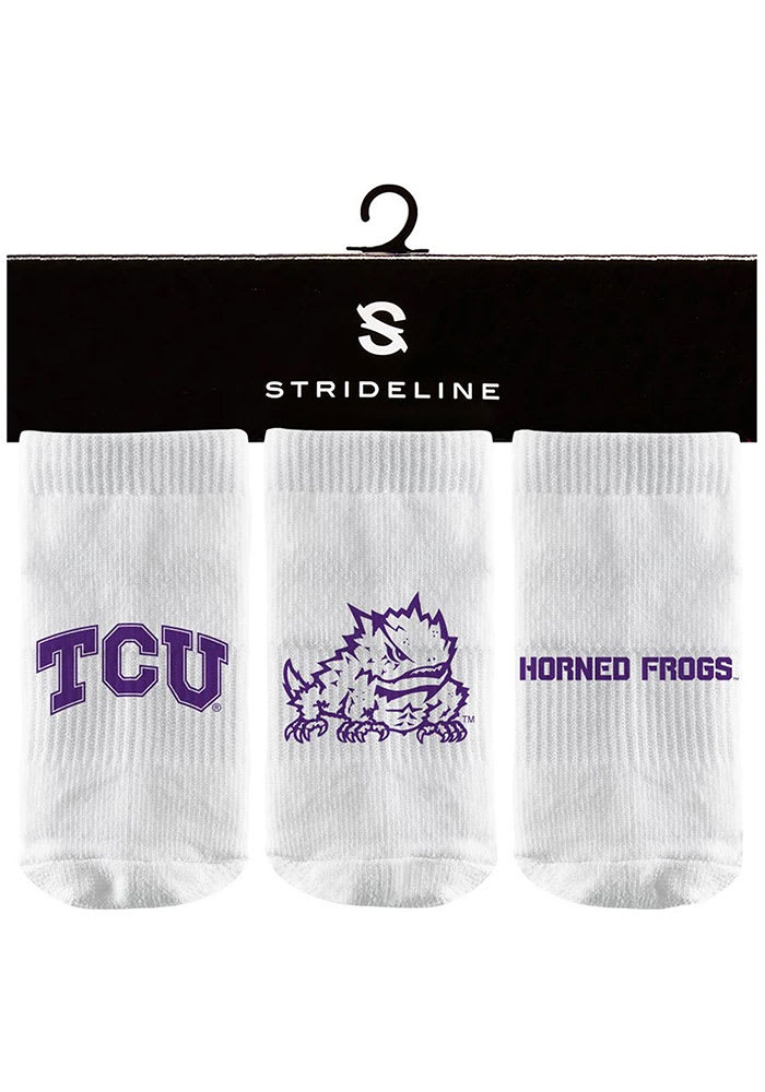 Strideline TCU Horned Frogs 3PK Baby Quarter Socks