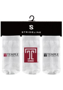 Strideline Temple Owls 3PK Baby Quarter Socks