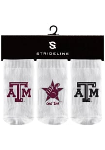 Strideline Texas A&amp;M Aggies 3PK Baby Quarter Socks