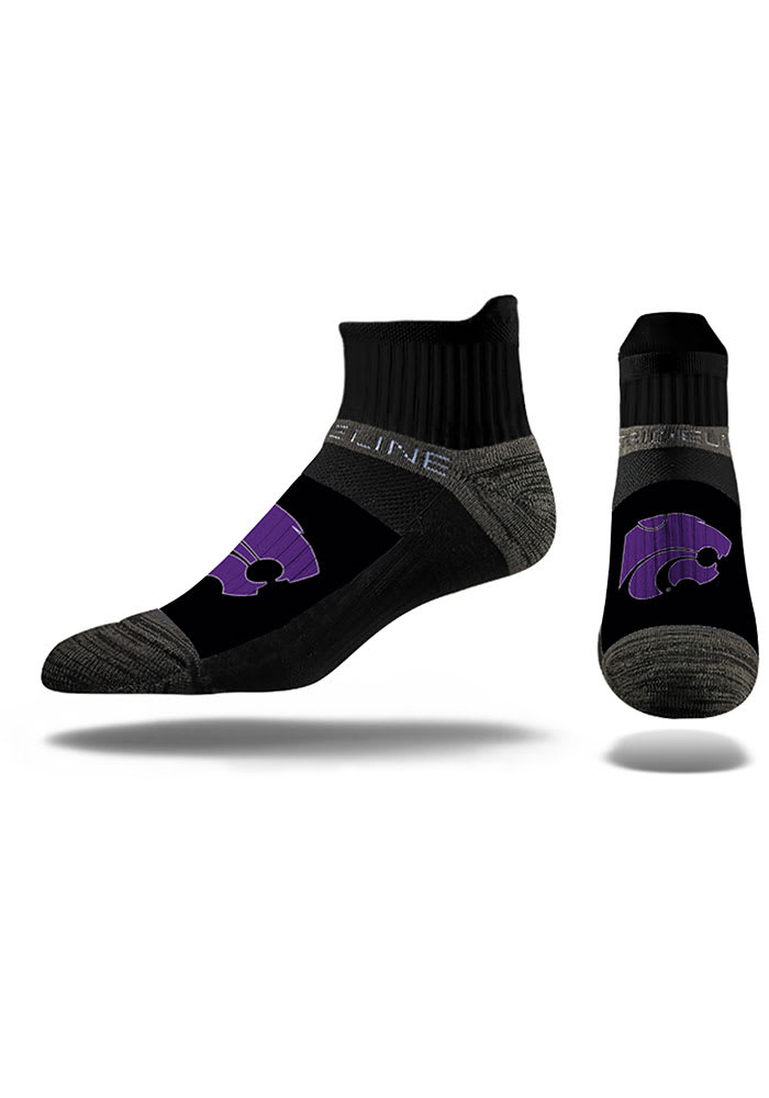K-State Wildcats Black Mens Quarter Socks