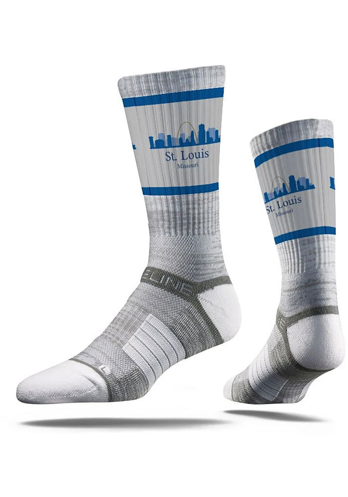 St Louis Strideline GREY Skyline Mens Crew Socks - 46581233