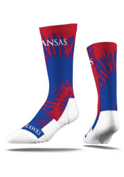 Kansas Jayhawks Strideline Tie Dye Mens Crew Socks