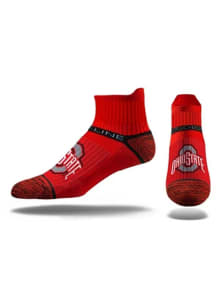 Team Logo Ohio State Buckeyes Mens Quarter Socks - Red