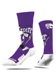 K-State Wildcats Strideline Mascot Mens Crew Socks