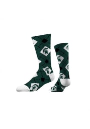 Michigan State Spartans Strideline Step and Repeat Mens Crew Socks