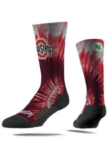 Ohio State Buckeyes Strideline Tie Dye Mens Crew Socks - Red