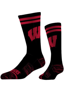 Wisconsin Badgers Strideline Fashion Logo Mens Crew Socks
