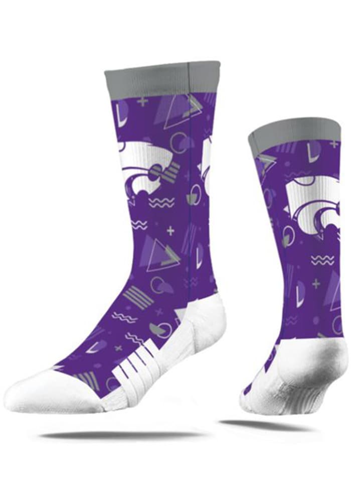 K-State Wildcats Strideline PURPLE 80s Zig Zag Mens Crew