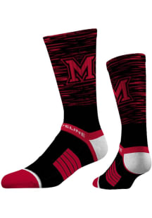Miami RedHawks Strideline Colorblock Premium Knit Mens Crew Socks