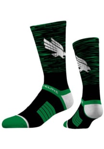 North Texas Mean Green Strideline Colorblock Premium Knit Mens Crew Socks