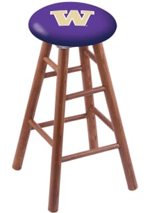 Brown Washington Huskies Round Cushion Oak Pub Stool