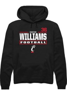 Xavier Williams Rally Mens Black Cincinnati Bearcats NIL Stacked Box Player Hood