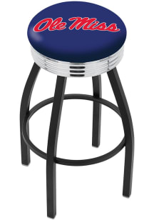 Ole Miss Rebels 3 Ring Chrome Seat Pub Stool - Black