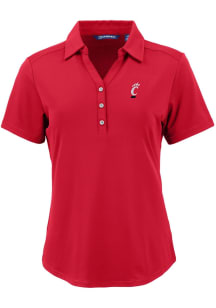 Womens Cincinnati Bearcats Red Cutter and Buck Forge Eco Polo Short Sleeve Polo Shirt