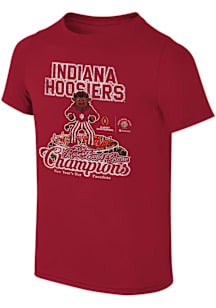Indiana Hoosiers Youth Crimson 2026 Rose Bowl Champions Bison Short Sleeve T-Shirt