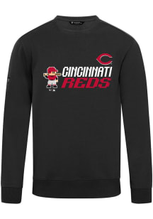 Levelwear Cincinnati Reds Mens Black Zane 8-Bit Baseball Long Sleeve Crew Sweatshirt