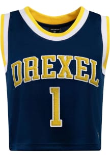 Womens Drexel Dragons Navy Blue Hype and Vice Cropped Basketball Jersey Fashion Basketball