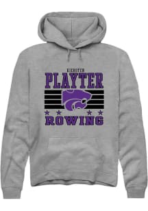 Kiersten Playter Rally Mens Grey K-State Wildcats NIL Striped Player Hood