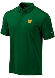 Columbia Baylor Bears Mens Green Vault Heat Seal Omni Wick Drive Short Sleeve Polo