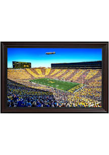 Michigan Wolverines 2024 USC Game Goodyear Blimp in Stadium Picture Frame - Brown
