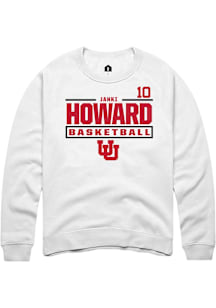 Jahki Howard Utah Utes Mens White NIL Stacked Box Player Crew