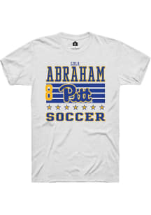 Lola Abraham Rally Mens White Pitt Panthers NIL Striped Player T Shirt