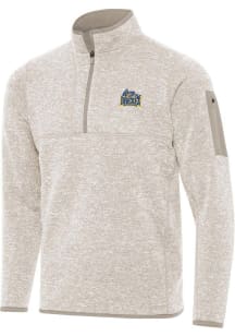 Mens Drexel Dragons Oatmeal Antigua Fortune Qtr Zip Pullover