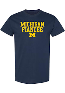 Michigan Wolverines Womens Navy Blue Basic Block Fiancee Short Sleeve T-Shirt