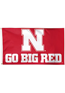 Nebraska Cornhuskers Go Big Red 3x5 Silk Screen Grommet Flag - Red