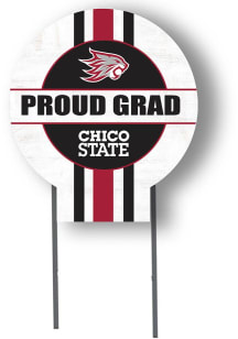 CSU Chico Wildcats KH Sports Fan 20x20 Circle Yard Sign with Stakes Proud Grad Yard Sign - White