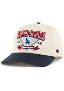 47 Los Angeles Dodgers 2025 World Series Champions Two-Tone Triangle Rope Hitch Adjustable Hat - N..